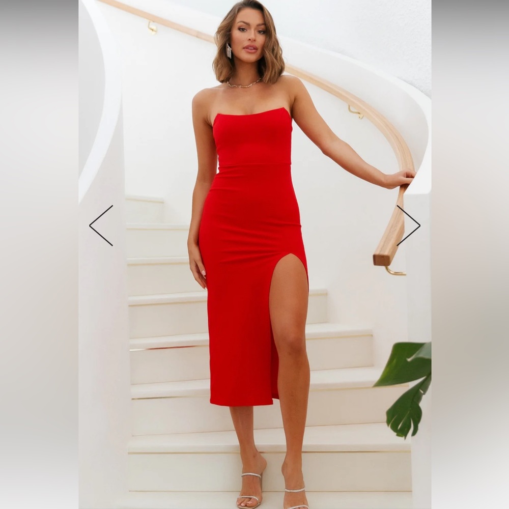 Hello Molly Real Satisfaction Red MIDI Dress Size Small